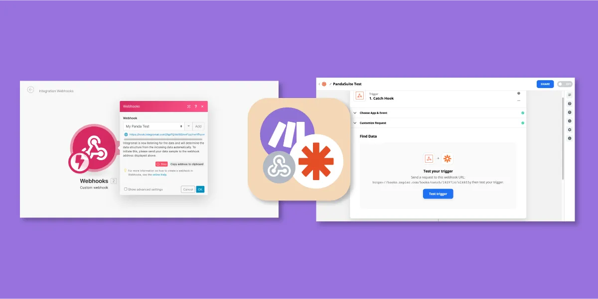 Le composant Webhook permet de se connecter à Zapier et Make.