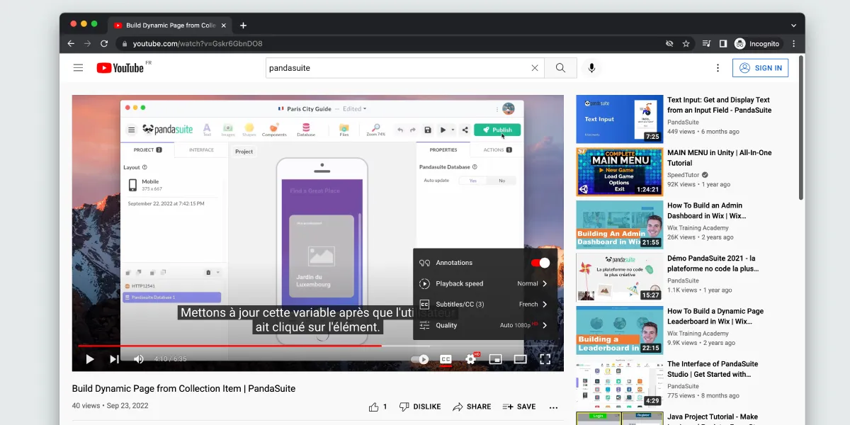 How to display subtitles in YouTube