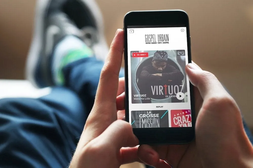 Music streaming mobile app created with PandaSuite