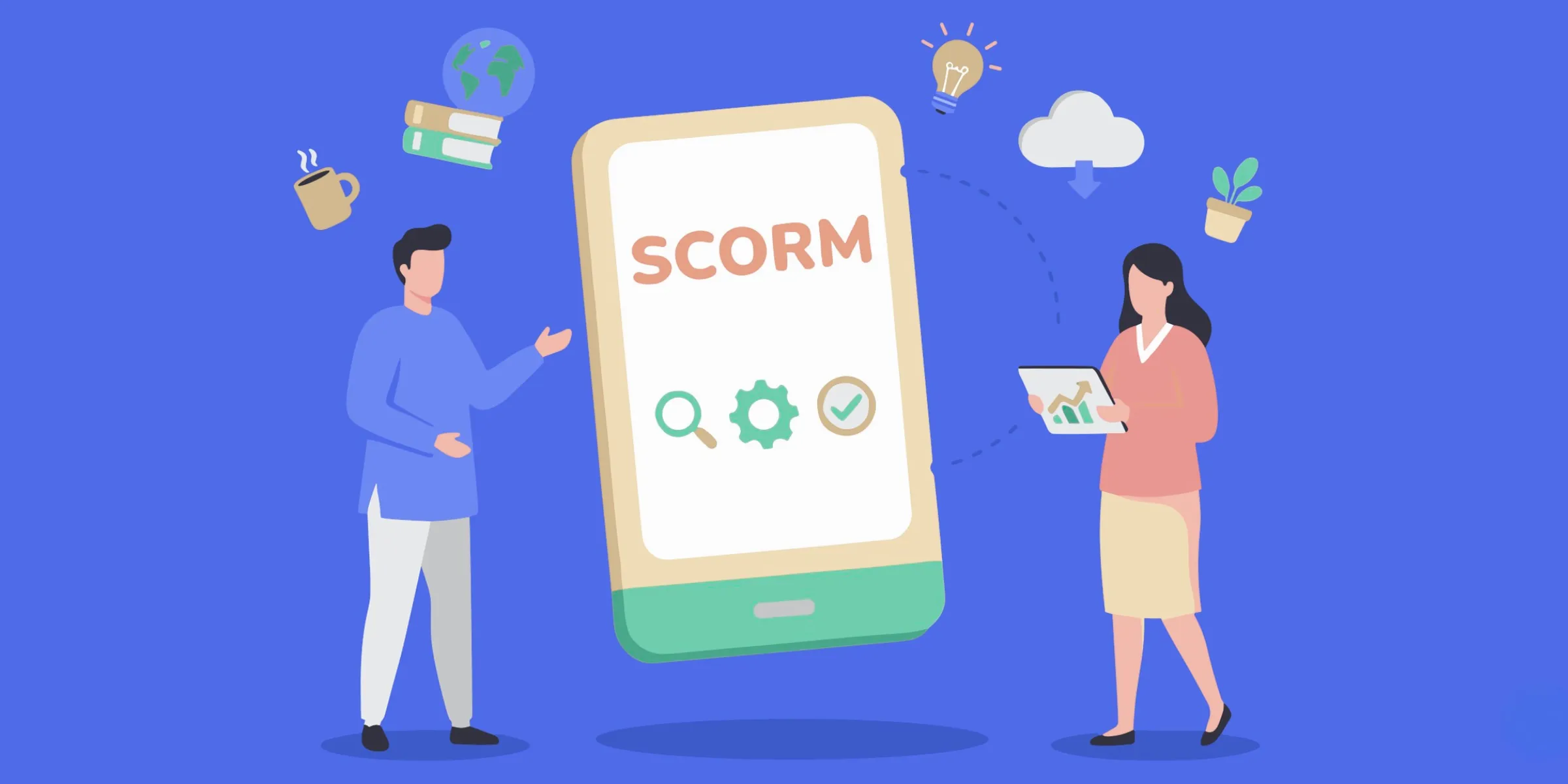 What is SCORM - illustration showing communication between an e-learning module and an LMS