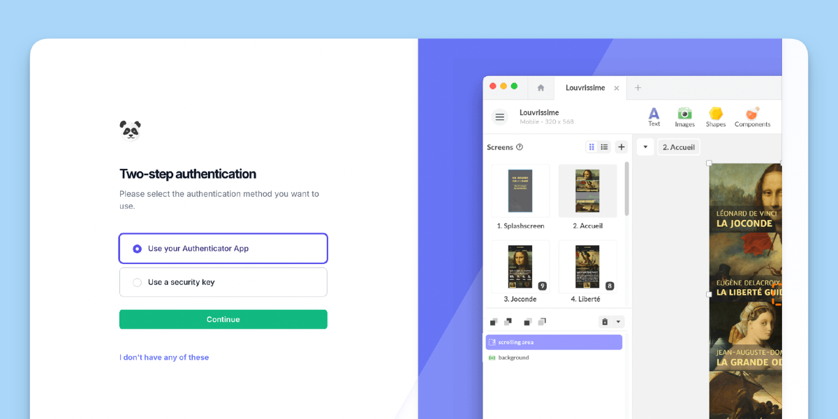 Discover the new features of PandaSuite: enhanced security for your account with two-factor authentication and session management.
