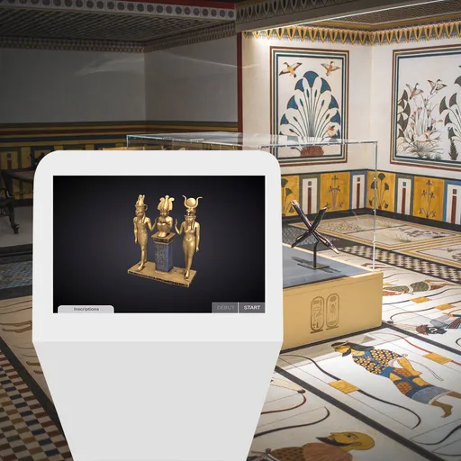 An Interactive 3D Display to Read the Inscriptions Under a Louvre Statuette