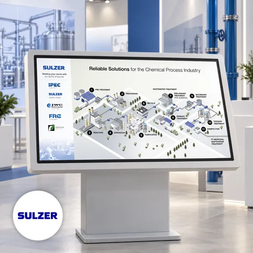 Interactive touchscreen apps for industrial trade shows