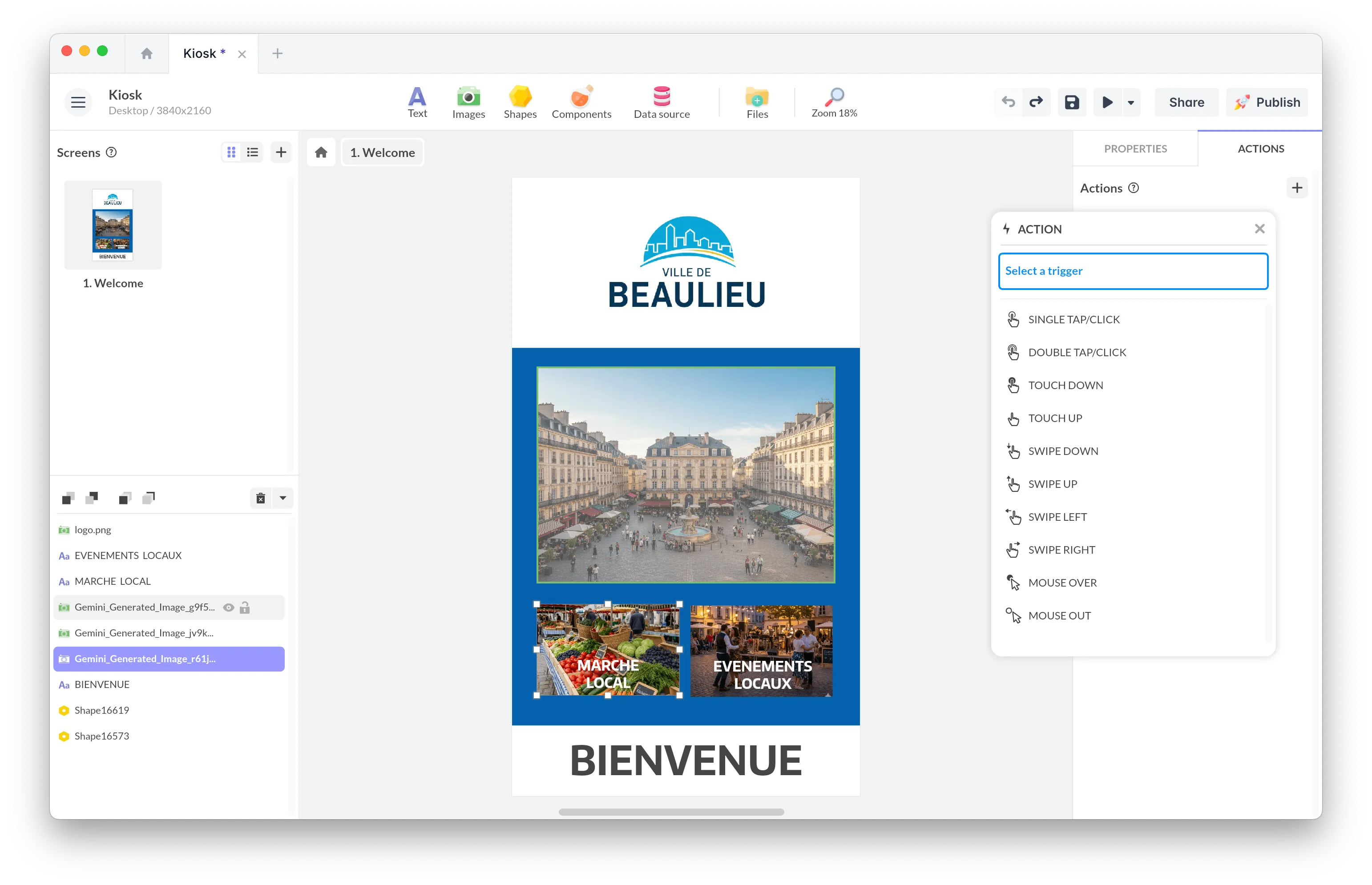 PandaSuite kiosk design editor