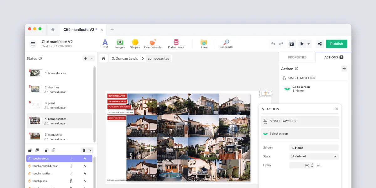 PandaSuite visual editor for interactive kiosk experiences