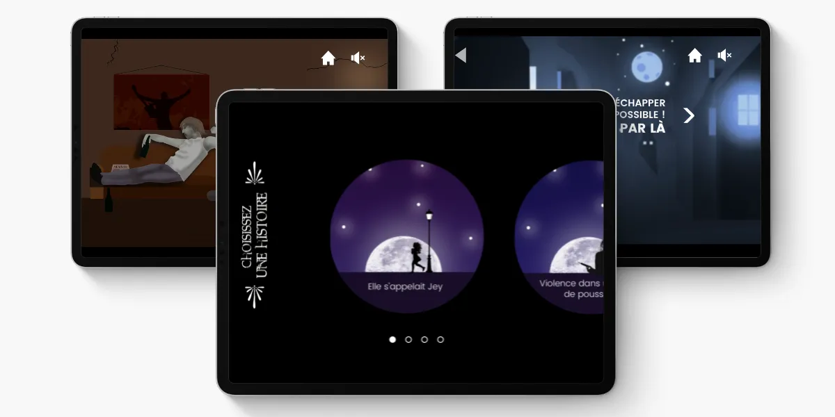 Student project Tours de sang - Interactive application created with PandaSuite